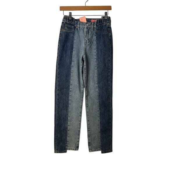 Blank NYC | Girls Two Tone Y2K Style Double Duty Step Hem Jeans NWT Size 12 - Picture 4 of 6